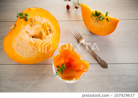 Prepared sweet pumpkin marmalade. Autumn recipes. 107929637