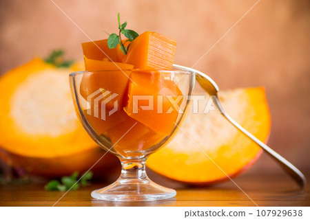 Prepared sweet pumpkin marmalade. Autumn recipes. 107929638