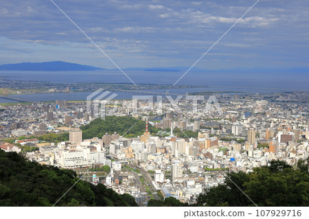 從眉山公園眺望德島市和阿波白鷺大橋 從眉山公園眺望德島市和阿波白鷺大橋 107929716