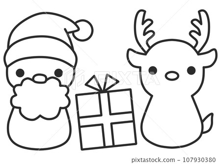 聖誕老人與馴鹿著色頁 107930380