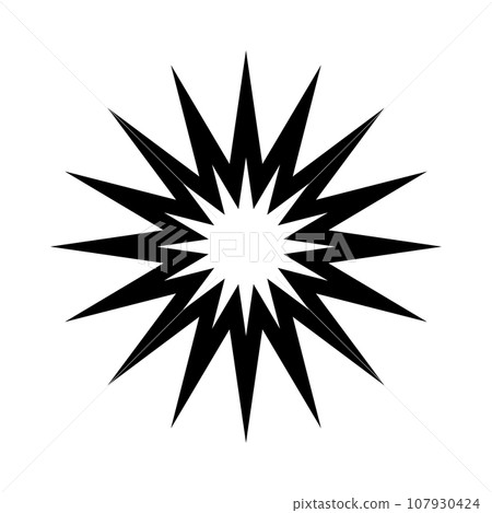 Explosion or impact silhouette icon. shock. vector. 107930424