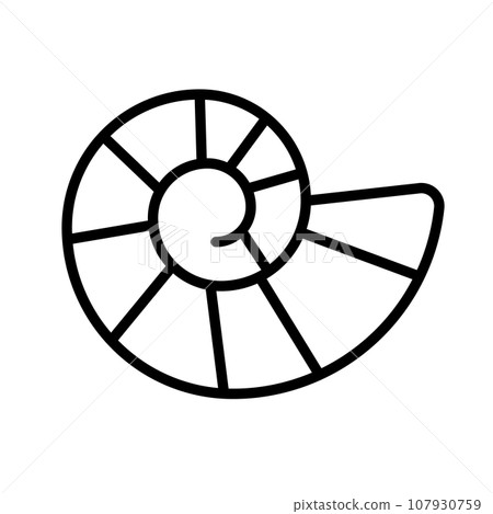 Simple fossil icon. Ammonite. vector. 107930759
