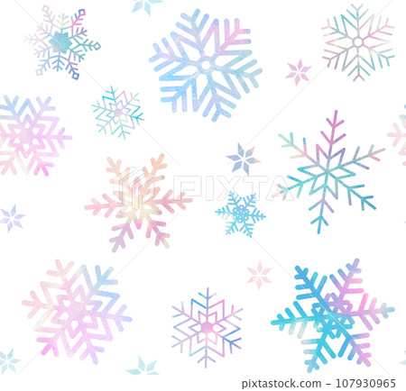 Seamless pattern of snowflakes 107930965
