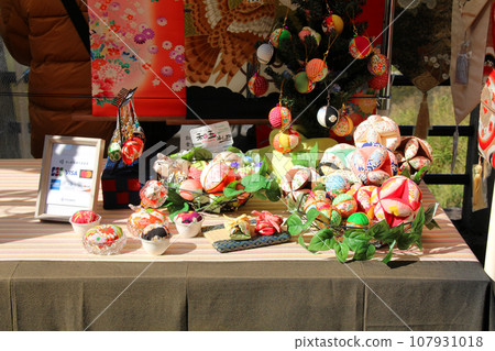 Temari sold at Miyagawa Morning Market in Hida Takayama Temari sold at Miyagawa Morning Market in Hida Takayama 107931018