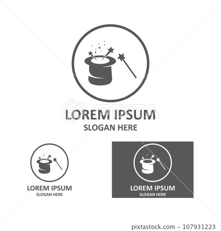 Wand Magic hat Creative icon vector design template 107931223