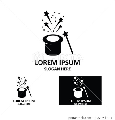 Wand Magic hat Creative icon vector design template Wand Magic hat Creative icon vector design template 107931224