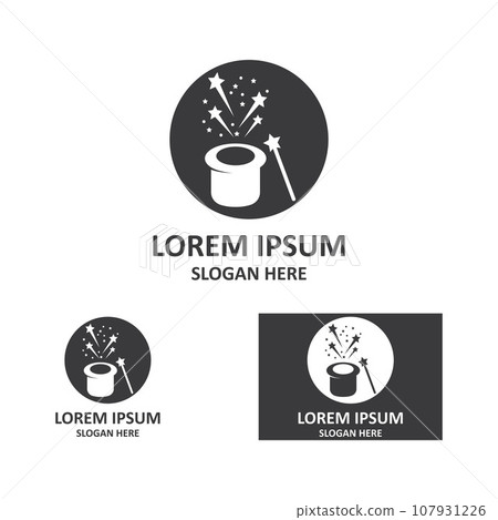 Wand Magic hat Creative icon vector design template Wand Magic hat Creative icon vector design template 107931226