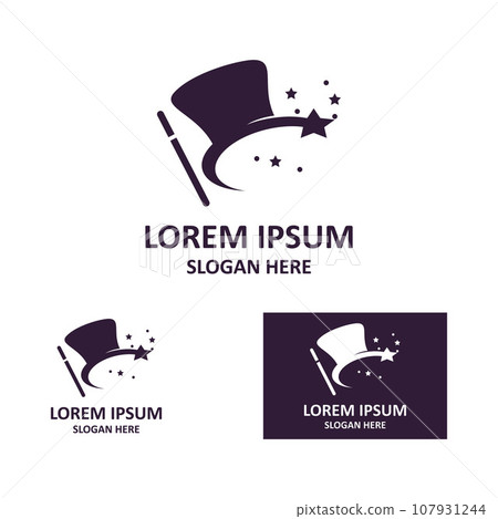 Wand Magic hat Creative icon vector design template 107931244