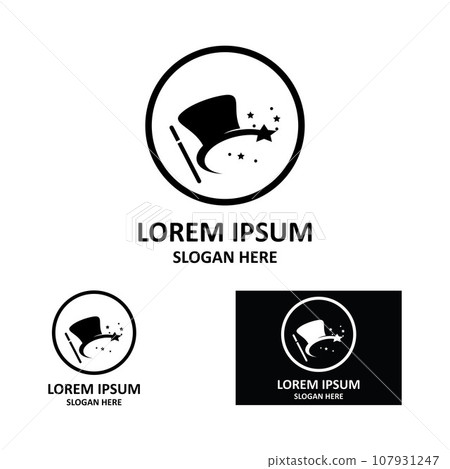 Wand Magic hat Creative icon vector design template Wand Magic hat Creative icon vector design template 107931247
