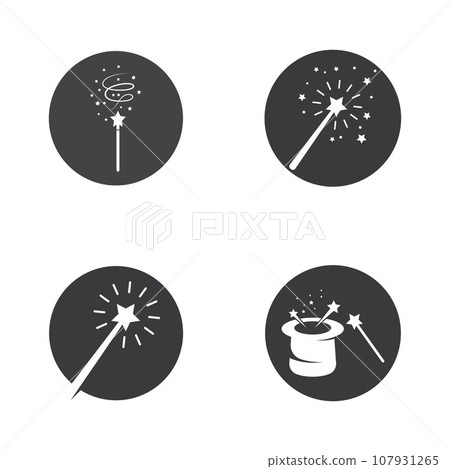 Wand Magic hat Creative icon vector design template Wand Magic hat Creative icon vector design template 107931265