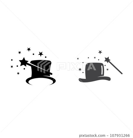 Wand Magic hat Creative icon vector design template Wand Magic hat Creative icon vector design template 107931266