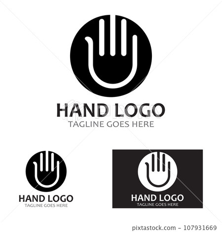 Hand logo icon vector design template illustration-插圖素材 [107931669 ...