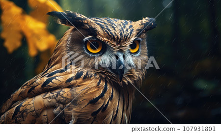 Adult Blakiston's Fish Owl (Bubo blakistoni) perched during daytime Adult Blakiston's Fish Owl (Bubo blakistoni) perched during daytime 107931801