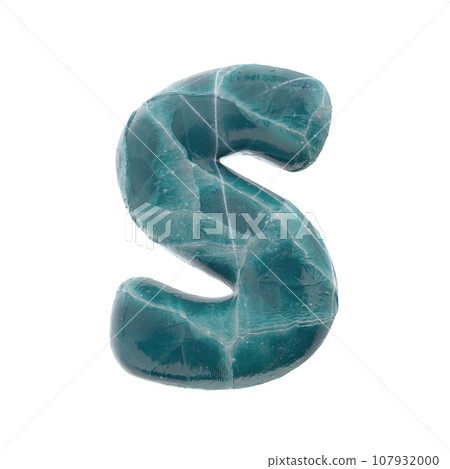 cracked ice letter S - Uppercase 3d frozen font - suitable for Nature, winter or Christmas related subjects 107932000