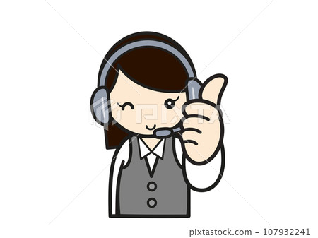 Call center woman in OK pose 107932241