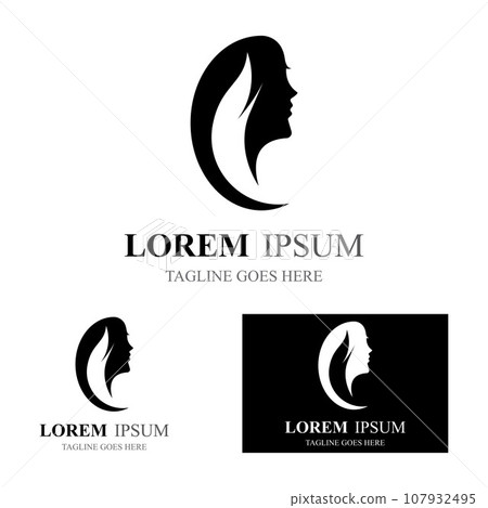 beautiful hairstyles and waves hair icon vector design template 107932495