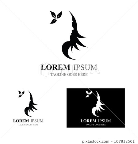 beautiful hairstyles and waves hair icon vector design template 107932501