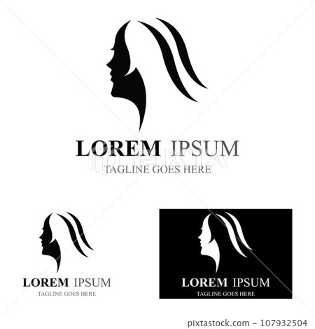 beautiful hairstyles and waves hair icon vector design template beautiful hairstyles and waves hair icon vector design template 107932504