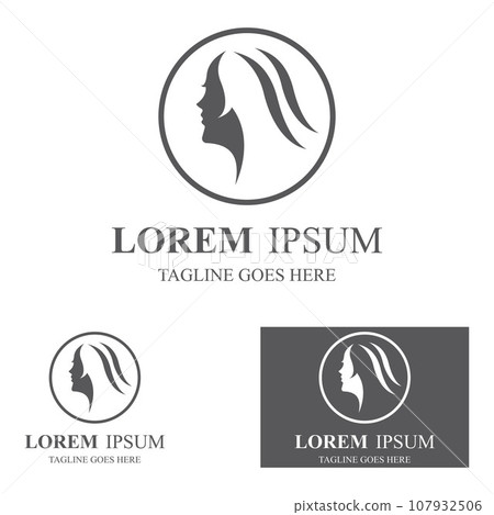 beautiful hairstyles and waves hair icon vector design template beautiful hairstyles and waves hair icon vector design template 107932506