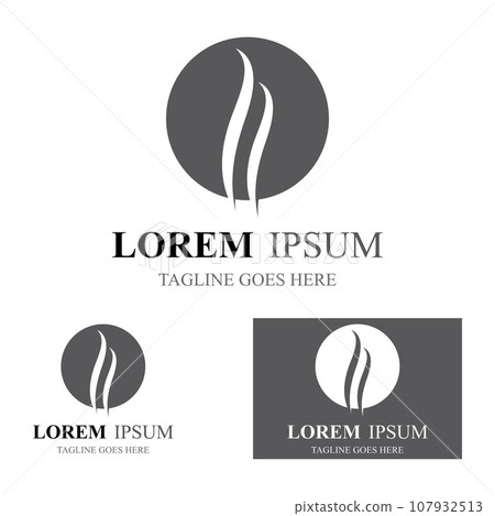 beautiful hairstyles and waves hair icon vector design template 107932513