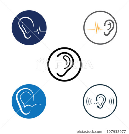 Ear logo design.Logo for business, ear care. Ear logo design.Logo for business, ear care. 107932977