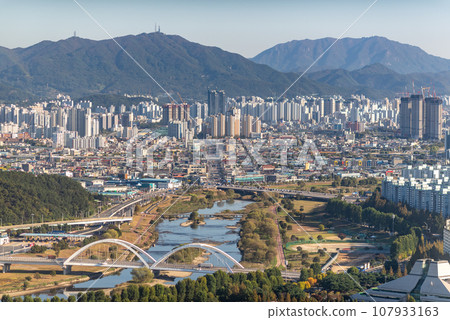 Cityscape of Daejeon capital of South Chungcheong province in South Korea Cityscape of Daejeon capital of South Chungcheong province in South Korea 107933163