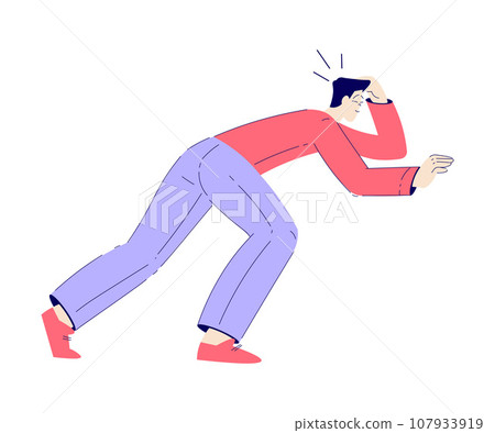 Creative Enthusiastic Man Character Making Step Forward Vector Illustration Creative Enthusiastic Man Character Making Step Forward Vector Illustration 107933919