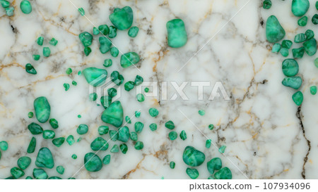 marble filled with emeralds marble filled with emeralds 107934096