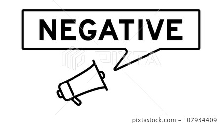 Megaphone icon with speech bubble in word negative on white background 107934409