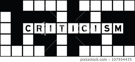 Alphabet letter in word criticism on crossword puzzle background 107934435