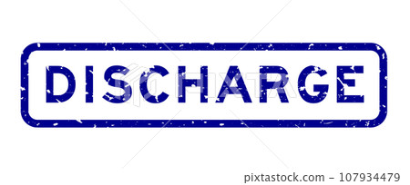 Grunge blue discharge word rubber seal stamp on white background Grunge blue discharge word rubber seal stamp on white background 107934479
