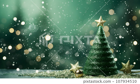 Green Christmas background Green Christmas background 107934510