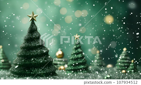 Green Christmas background Green Christmas background 107934512