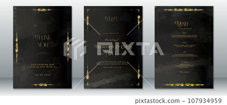 Golden wedding invitation card template luxury design 107934959