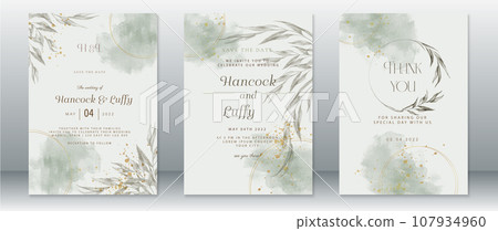 Wedding invitation card template nature design  107934960