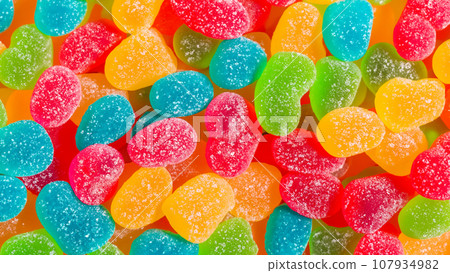 lots of colorful gummies 107934982