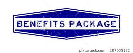 Grunge blue benefits package word hexagon rubber seal stamp on white background Grunge blue benefits package word hexagon rubber seal stamp on white background 107935152