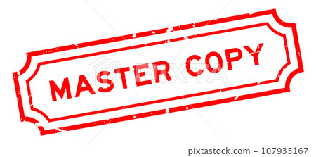 Grunge red master copy word rubber seal stamp on white background Grunge red master copy word rubber seal stamp on white background 107935167