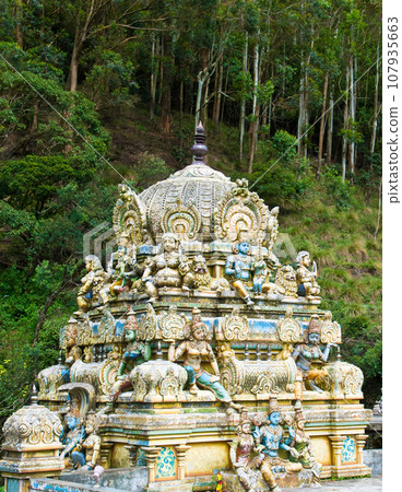Facade of the Temple of the Monkey God. Vertical photo. Facade of the Temple of the Monkey God. Vertical photo. 107935663