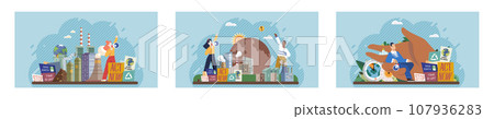 Climate change. Save the planet. Vector illustration We must take decisive action to change climate patterns and protect our planet Environmental protection is everyones responsibility in face global 107936283