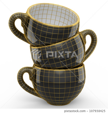 Set of ceramic coffee cup for cappuccino, americano, espresso, mocha, latte Set of ceramic coffee cup for cappuccino, americano, espresso, mocha, latte 107938425