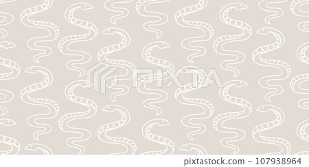 Boho Snakes Seamless pattern. Mystical background 107938964