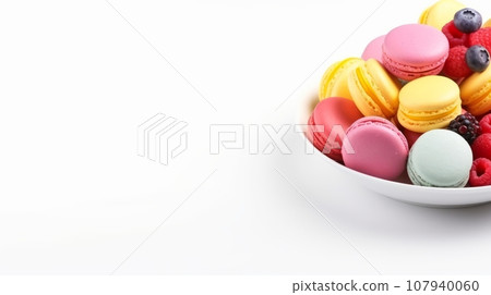 Close-up of a colorful background of French macarons.Background of variously colored macaroons.Delicious macarons in a delicious color, bakery idea.selective attention. Close-up of a colorful background of French macarons.Background of variously colored macaroons.Delicious macarons in a delicious color, bakery idea.selective attention. 107940060