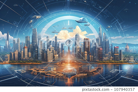 網路插畫素材空間背景三維 網路插畫素材空間背景三維 107940357