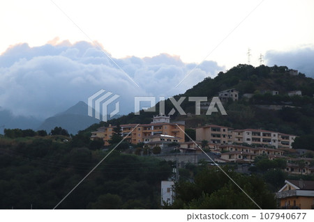 architectures in a characteristic seaside town  of  Diamante, Calabria in southern Italy 107940677