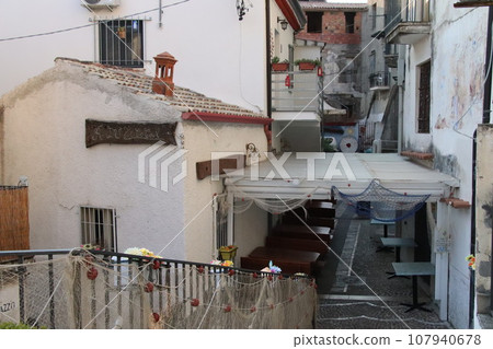 architectures in a characteristic seaside town  of  Diamante, Calabria in southern Italy 107940678