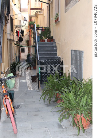 architectures in a characteristic seaside town  of  Diamante, Calabria in southern Italy 107940728