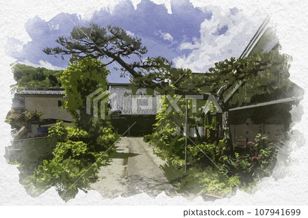 水彩風格平福狂源寺 兵庫縣佐用郡佐用町 水彩風格平福狂源寺 兵庫縣佐用郡佐用町 107941699