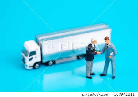 Logistics transportation handshake truck 107942211