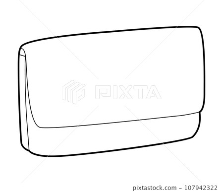Clutch silhouette bag. Fashion accessory technical illustration. Vector satchel front 3-4 view for Men, women, unisex 107942322